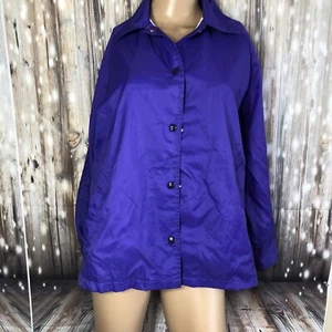 Vintage Blair Jacket Womens Medium violet 100% Silk Mod Loud pre owned - Picture 1 of 12