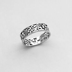 Multi Crystal Pave Filigree Design Silver Stainless Steel Mens Ring 