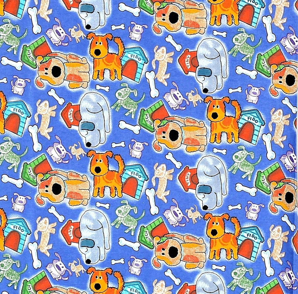 Blizzard Dogs on Blue Cuddle Prints Fabri-Quilt Cotton Flannel Fabric BTY