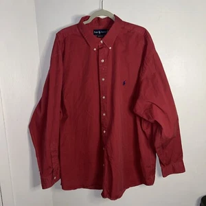 Ralph Lauren Classic Fit Hemd Herren 3XB Rot Und Blau Logo Freizeit Preppy Big - Bild 1 von 7