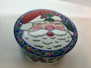 Mikasa runde bedeckt Süßigkeitenschale Schmuckschatulle Santa's Glow FX077 Japan - Bild 1 von 7