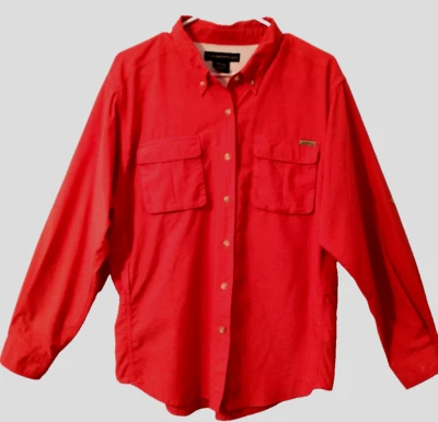 Рубашка женская ExOfficio красная для рыбалки походов вентилируемая рулонная вкладка быстрая сушка - большая - Изображение 1 из 4