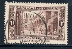 ALGERIA #96 1f El-Kebir Mosque Algiers Algerie USED VF VLH P13 By Hand 1936/39 - Picture 1 of 2