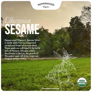 Organic Whole Sesame Tahini Paste - Unhulled & Stone-Ground - Silky Smooth Te... - Picture 1 of 12