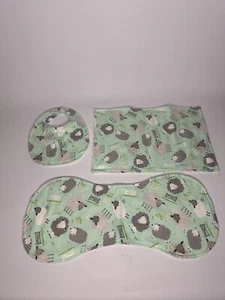 Baby Bib / Burp Cloth plus Washer Handmade Set 100% Cotton - Picture 1 of 2