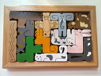 Hearthstone Stacking Wooden Animal Puzzle Ages 4 And Up Brain Spatial&Creativity - Image 1 of 4