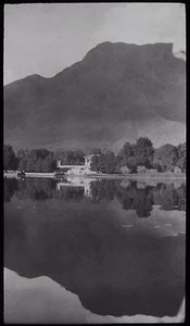 Glass Magic Lantern Slide INDIA NO14 NISHAT BAGH FROM DAL LAKE C1910 PHOTO - Picture 1 of 2