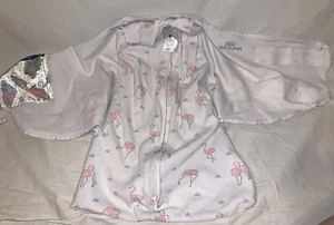 Baby Girls Pink Flamingo Newborn Halo Swaddle Cotton Sleep Sack 0-3 Months - Picture 1 of 8