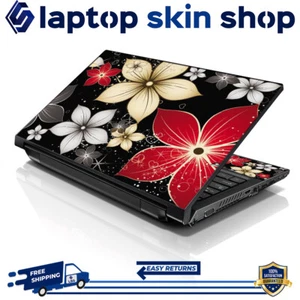 Laptop Skin Sticker Notebook Decal Flowers Art for Apple Asus Dell HP 13-16 Inch - Picture 1 of 5