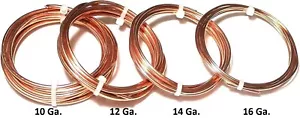 Uncoated Solid Copper Round Wire 99.9% Pure 5 Ft. Coil Dead Soft (See variation) - Picture 1 of 9