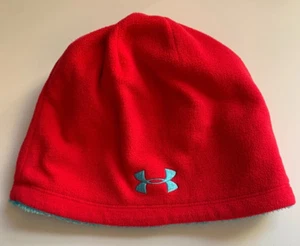 Youth Under Armour Red Hat with Blue Lining - Picture 1 of 3