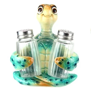 14cm Turtle Salt & Pepper Set Shakers Ornament Statue Figurine Resin Sculpture - Picture 1 of 5