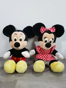 Vintage Disneyland Walt Disney World Stuffed Plush 12" Mickey & Minnie Mouse - Picture 1 of 11