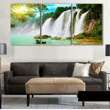Beautiful Nature Waterfall 3 Pieces Canvas Print Wall Art Poster Home Decoration