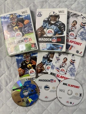 Wii EA Bundle of 3 sports games Madden 08 and 11 and NHL Slapshot Tested - Image 1 of 4
