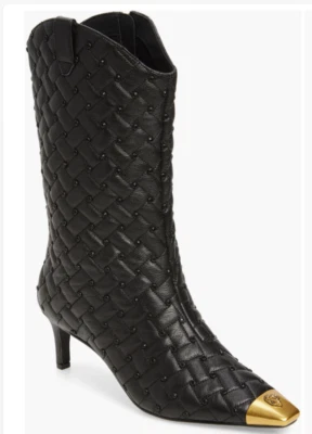 Botas Kurt Geiger London Cuero Negro Regent Cristal Puntera 6.5 $295 NWB Foto 1 de 4