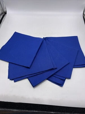 Napkins Royal Blue Set 5 Square 17" Polyester Blend Table Linens - Image 1 of 4