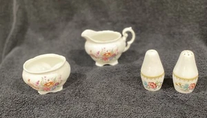 Gebrauchte elegante Coalport Junetime Salz & Pfefferstreuer Milchkännchen und Zuckerschüssel - Bild 1 von 4