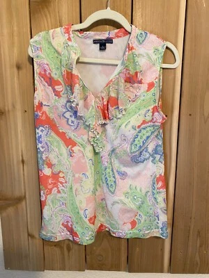 American living Multicolor Paisley Sleeveless Top Size L NWOT - Imagem 1 de 2