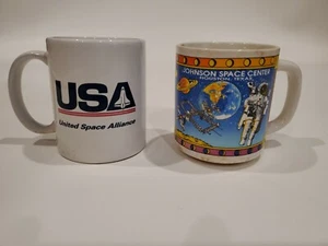 Lotto di 2 tazze da caffè spaziali vintage, United Space Alliance Johnson Space [BB18] - Foto 1 di 12