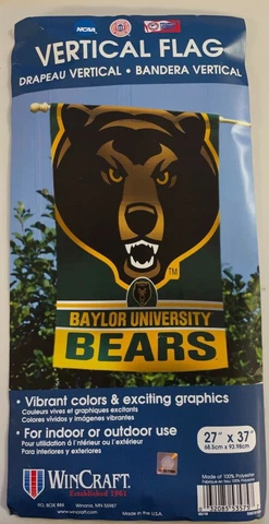 BAYLOR UNIVERSITY BEARS VERTICAL FLAG 27" X 37" ONE SIDED NEW Cover