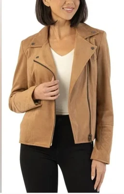 Kut from the Kloth Butterscotch Faux Suede Moto Jacket Size Small NWT - Image 1 of 4