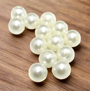 Cuentas de perlas acrílicas blanco roto - Imagen 1 de 8