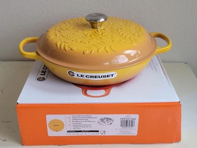 Le Creuset Cast Iron Shallow Casserole  Braiser 3.5qt ~ -NECTAR Olive Branch NIB - Image 1 of 4