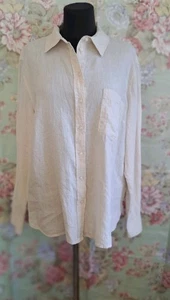  H & M women's shirt, 100% linen, size L. White tags. - Picture 1 of 7