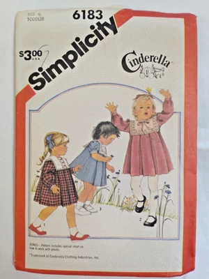 Dress Infants Girls 1/2 6M Simplicity 6183 Sewing Pattern  VTG Cinderella Short - Image 1 of 4