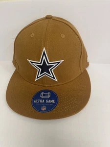 Dallas Cowboys Hat Canvas/ Brown Flatbrim Adjustable Snapback TanCap Ultra Game - Picture 1 of 9