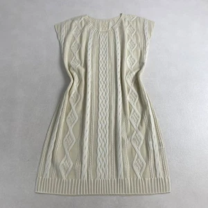 Pleats Please Issey Miyake Cable Knit Pattern Pleated Dress Ivory Size 3 Rare - Picture 1 of 7