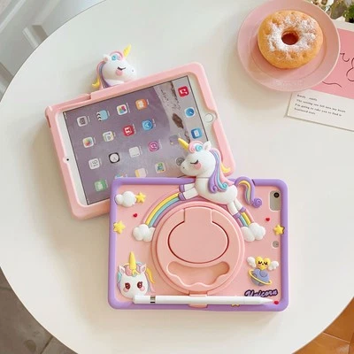 Unicorn Girls Cover Case Stand For iPad7/8/9/10th Gen Air5 10.2 10.9 360Rotation - Image 1 of 4
