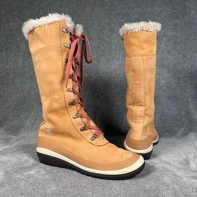 Timberland Botas Altas Tostadas Gamuza Imitación Piel Forradas Con Cordones Invierno Mujeres 10 M Foto 1 de 4