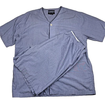 Conjunto de pijama BROOKS BROTHERS para hombre grande azul 100 % algodón ropa de salón Foto 1 de 4