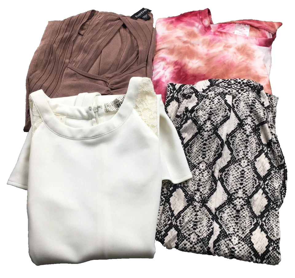 Lot of 4 French Atmosphere NOB Derek Heart & Bebe Womens Dresses Sz L Stretch - Image 1 of 4