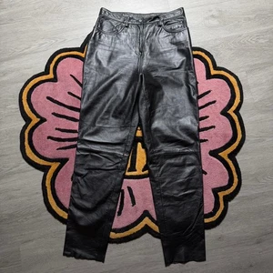 Vintage Y2K Harley Davidson Straight Leg Lederhose Gr. 42/14 Damen - Bild 1 von 7