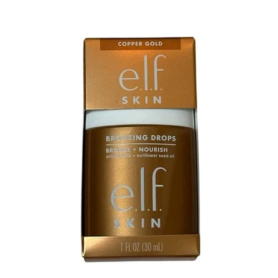 Elf SKIN Bronzing Drops Liquid Bronzer Face & Skin Copper+Pure Gold 1 fl oz - Image 1 of 4