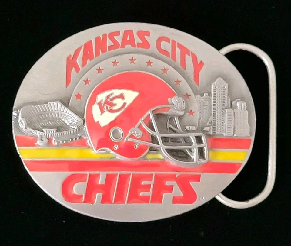 Hebilla de cinturón vintage de los Kansas City Chiefs NFL Siskiyou peltre 1993 edición limitada Foto 1 de 4