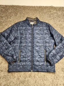 Peter Millar Polyester Hyperlight Quilted Bomber Jacket Size XL Blue Camo - Picture 1 of 7