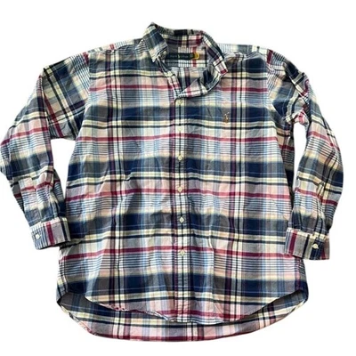 Polo Ralph Lauren Mens Plaid Yellow Pink Blue Button Down Collared Shirt Size LT - Image 1 of 4
