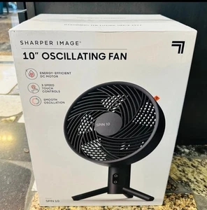 Sharper Image 9.8-in 24 -Volt 3 -Speed Indoor Black Oscillating Desk Fan New - Picture 1 of 6
