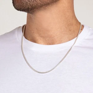 New Sterling Silver 22" Cuban Curb Link Chain Necklace 15.2g 560mm(22") Silve... - Picture 1 of 5
