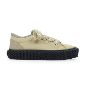 NIB LANVIN BEIGE/BLACK BASKETS BASSES CURBIES SNEAKERS SIZE 42 $590 - Picture 1 of 7
