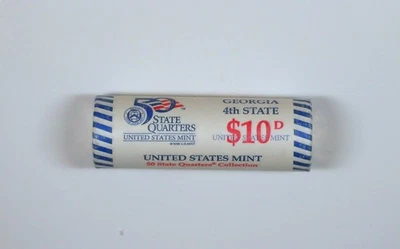 1999 D GEORGIA ORIGINAL US MINT SEALED QUARTER ROLL; COMBINE SHIPPING! - Image 1 of 3