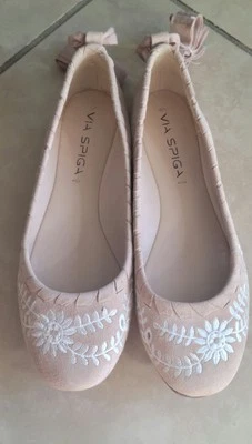 Via Spiga Baylie women's natural tan leather ballet flat pump size US 5M EUR 35 - Image 1 of 4