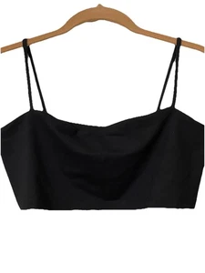 NEU Susana Monaco gerafftes bauchfreies String-Top in Schwarz Größe XL PTP 16/17 Länge 7 Zoll - Bild 1 von 5