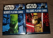 2 Packs Of STAR WARS Villains And Heroes Playing Cards