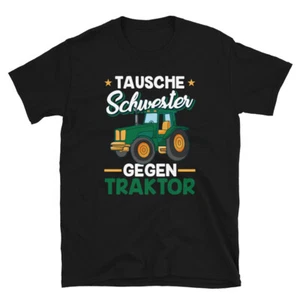 Traktoren Geschwister Tausche Schwester gegen Traktor T-shirt - Picture 1 of 3