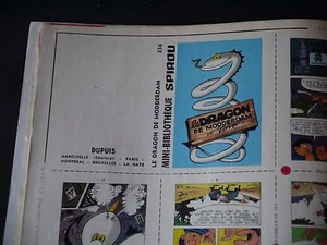 JOURNAL DE SPIROU N°1479 + MINI RÉCIT N°336 LE DRAGON DE MODDERDAM COUV ROBA - Picture 1 of 1